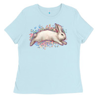 Baby Blue Easter Bunny leopard Easter Day Ladies Tee - HowdyJamesFarm
