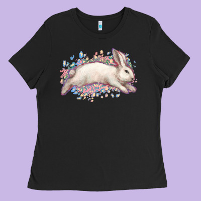 Easter Bunny Leopard Easter Day Ladies Tee Designed By Howdyjamesfarm
