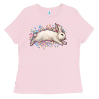 Bubblegum Pink Easter Bunny leopard Easter Day Ladies Tee - HowdyJamesFarm