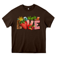 Chocolate Brown love strawberry Heavy Core Tee - RanaPortraitStore