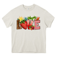 Cream love strawberry Heavy Core Tee - RanaPortraitStore