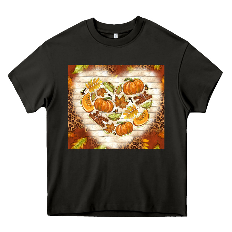 Fall Heart With Leopard Heavy Core Tee by TumblerDesignByShophia | Teevron