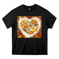 Black fall heart with leopard Heavy Core Tee - TumblerDesignByShophia