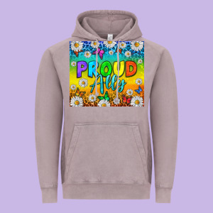 Lgbtq+ Proud Ally With Daisy Tumbler Vintage Hoodie Designed By Bundleandbundleshop