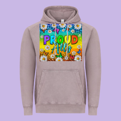 Lgbtq+ Proud Ally With Daisy Tumbler Vintage Hoodie Designed By Bundleandbundleshop