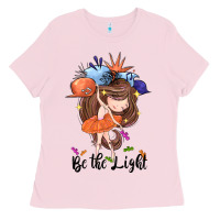 Bubblegum Pink Be the light Ladies Tee - CowGirlArtShop