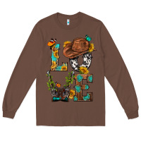 Chestnut Western Love with Gun Long Sleeve Tee - BundleAndBundleShop