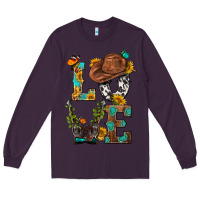 Plum Western Love with Gun Long Sleeve Tee - BundleAndBundleShop