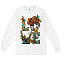White Western Love with Gun Long Sleeve Tee - BundleAndBundleShop