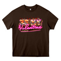Chocolate Brown be my valentine Heavy Core Tee - HowdyJamesFarm