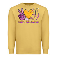 Antique Gold peace love nursing Premium Sweatshirt - AdoDesignShop