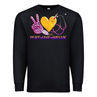 Black peace love nursing Premium Sweatshirt - AdoDesignShop