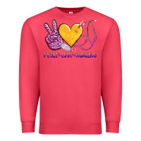 Cardinal peace love nursing Premium Sweatshirt - AdoDesignShop