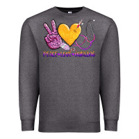 Charcoal Heather peace love nursing Premium Sweatshirt - AdoDesignShop