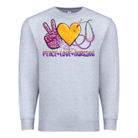 Heather Grey peace love nursing Premium Sweatshirt - AdoDesignShop