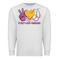Oatmeal Heather peace love nursing Premium Sweatshirt - AdoDesignShop
