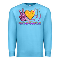Ocean Blue peace love nursing Premium Sweatshirt - AdoDesignShop