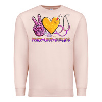 Pale Pink peace love nursing Premium Sweatshirt - AdoDesignShop
