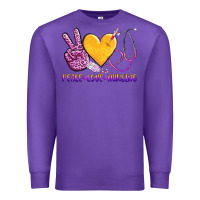 Purple peace love nursing Premium Sweatshirt - AdoDesignShop