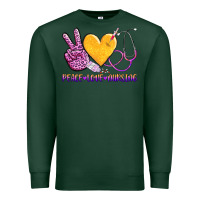 Sports Green peace love nursing Premium Sweatshirt - AdoDesignShop