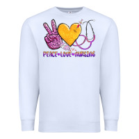 White peace love nursing Premium Sweatshirt - AdoDesignShop