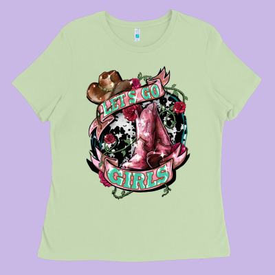 Let's Go Girl's Cowboy Boots Ladies Tee Designed By Howdyjamesfarm