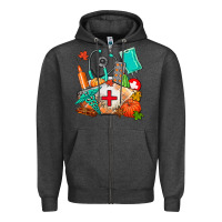 Charcoal Heather nurse  and fall Zipper Hoodie - AdoDesignShop