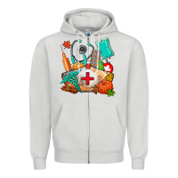 Dove Grey nurse  and fall Zipper Hoodie - AdoDesignShop