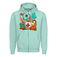 Seafoam nurse  and fall Zipper Hoodie - AdoDesignShop