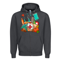 Smoke nurse  and fall Zipper Hoodie - AdoDesignShop