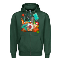Sports Green nurse  and fall Zipper Hoodie - AdoDesignShop