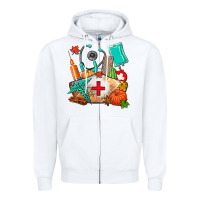 White nurse  and fall Zipper Hoodie - AdoDesignShop