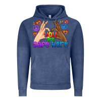 Vintage Denim LGBTQ+ You Are Safe Here Vintage Hoodie - BundleAndBundleShop