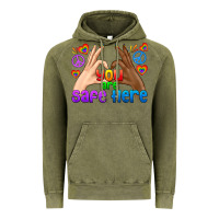 Vintage Olive LGBTQ+ You Are Safe Here Vintage Hoodie - BundleAndBundleShop