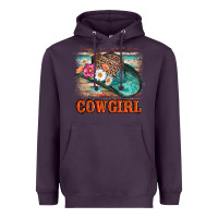 Plum cowgirl hat flowers leopard and  leather Heavyweight Hoodie - AdoDesignShop