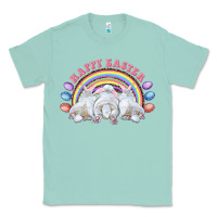Seafoam Happy easter bunny tails Classic Tee - RanaPortraitStore
