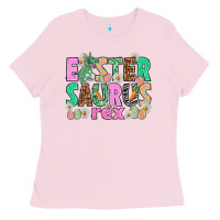 Bubblegum Pink Easter Saurus Nurse Easter Day Ladies Tee - HowdyJamesFarm