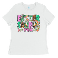 White Easter Saurus Nurse Easter Day Ladies Tee - HowdyJamesFarm