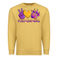 Antique Gold peace love dogs Premium Sweatshirt - AdoDesignShop