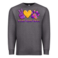 Charcoal Heather peace love dogs Premium Sweatshirt - AdoDesignShop