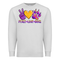 Dove Grey peace love dogs Premium Sweatshirt - AdoDesignShop