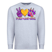 Heather Grey peace love dogs Premium Sweatshirt - AdoDesignShop