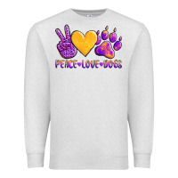 Oatmeal Heather peace love dogs Premium Sweatshirt - AdoDesignShop