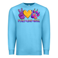 Ocean Blue peace love dogs Premium Sweatshirt - AdoDesignShop