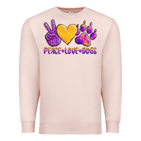 Pale Pink peace love dogs Premium Sweatshirt - AdoDesignShop