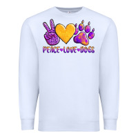 White peace love dogs Premium Sweatshirt - AdoDesignShop