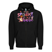 Black spooky babe Zipper Hoodie - AdoDesignShop