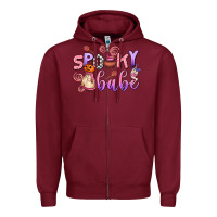 Burgundy spooky babe Zipper Hoodie - AdoDesignShop