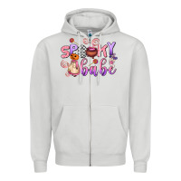 Dove Grey spooky babe Zipper Hoodie - AdoDesignShop