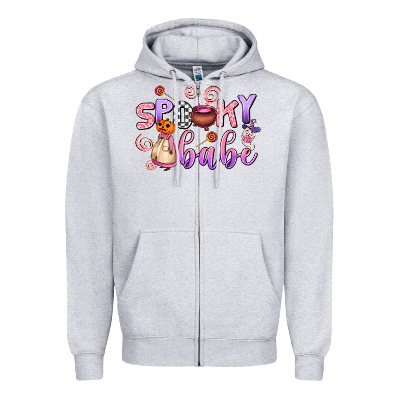Spooky Babe Zipper Hoodie by AdoDesignShop | Teevron